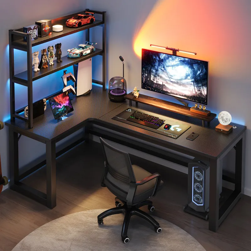 Desk Setup Corner - Table de jeu d'angle, bureau double