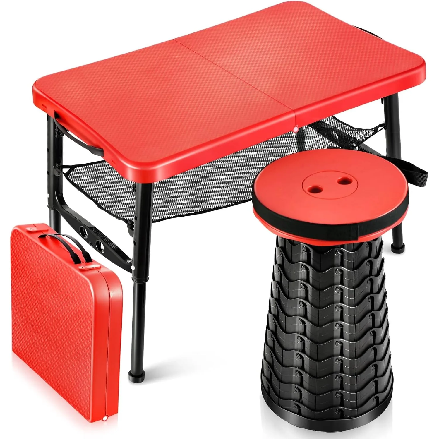 Desk Setup Maker - Ensemble Table et tabourets pliants rétractables,