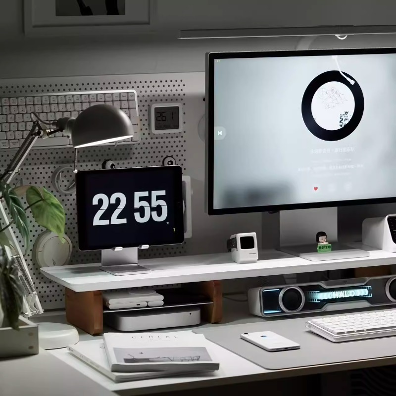 Support de moniteur moderne, é - Desk Setup For Laptop And Monitor avis et prix