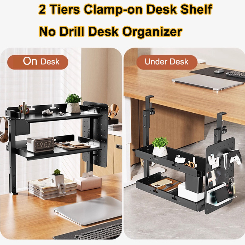 Étagère à 2 niveaux à fixer su - Desk Setup Productivity avis et prix