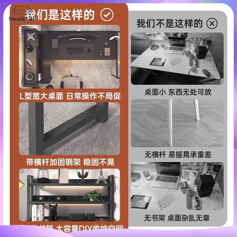 Bureau d'angle pour jeux vidéo - Desk Setup For Laptop And Monitor avis et prix