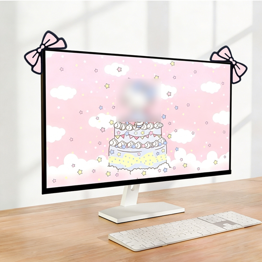 Décoration d'écran rose mignon - Desk Setup For Laptop And Monitor avis et prix